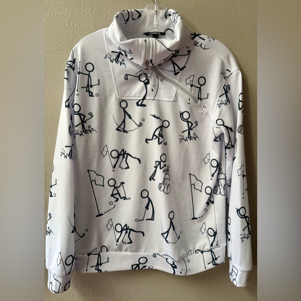 AceGolfs Hyper-prep Golf Stick Person 1/4 Zip Pullover Sweatshirt Women’s Sz.S - Picture 2 of 10